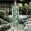 Green Daily Sleeveless National Style New Chinese Style Suzhou Long Cheongsam Improved Young 1011 New Women's High Sense