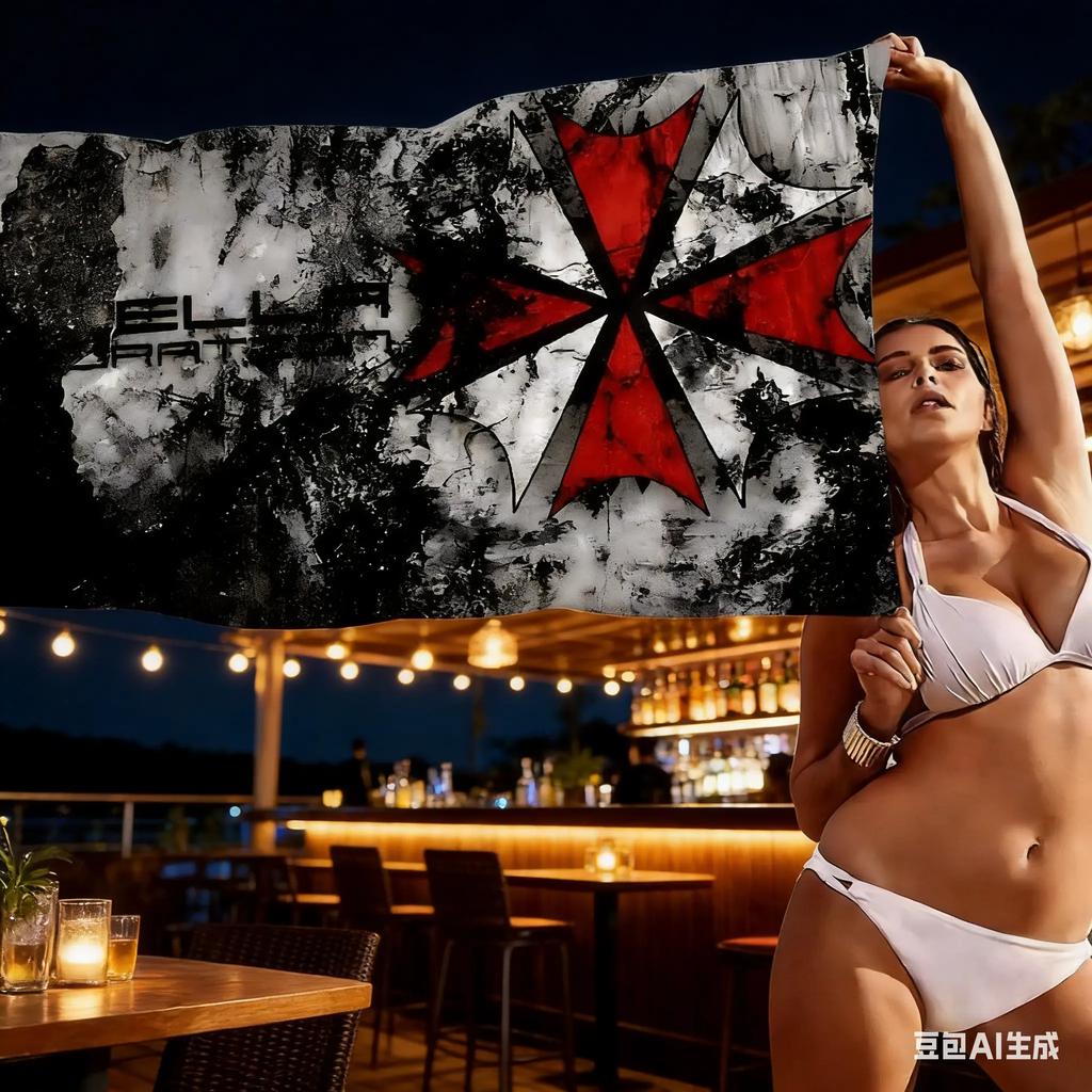 Grunge Umbrella Corp Emblem Towel Single Sided 2DPrint Durable Absorbent Towel Beach Vacation Pool Day Nostalgic Vibe Decor Gift