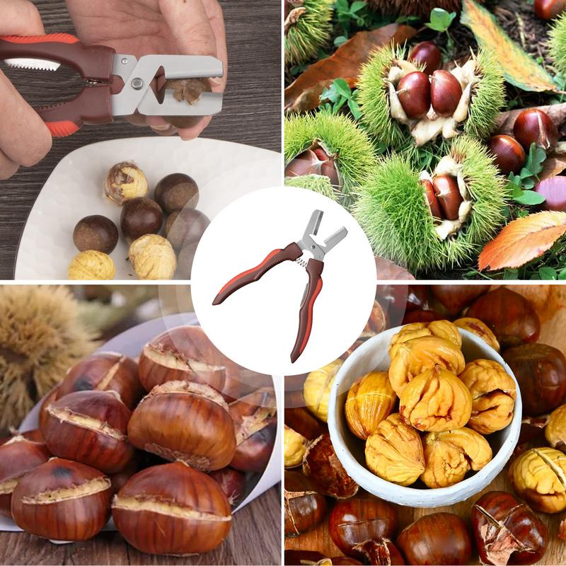 Casse-marron Décortiqueur de marrons Poignée compacte ergonomique Polyvalent Robuste Décortiqueur de marrons solide Pour fruits secs