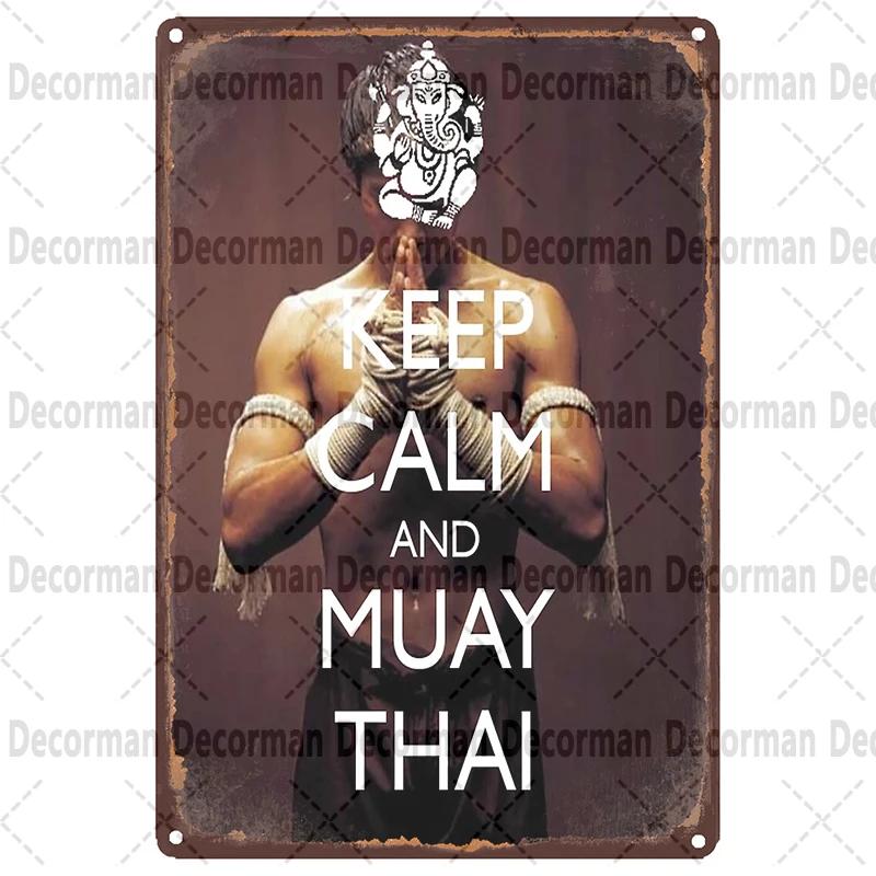 [ Mike86 ] Muay Thai Blechschild Wand Haus Boxen Thailand Metall Poster Kunst Malerei Kneipe LTA-3188 20*30 CM Vintage Dekoration