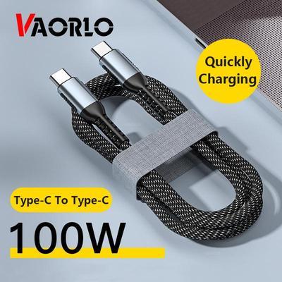 VAORLO 100W Schnellladekabel Typ-C-zu-Typ-C-Kabel für Huawei Xiaomi Schnell 5A Laden Sie USB-C-zu-USB-C-Datenkabel CC auf