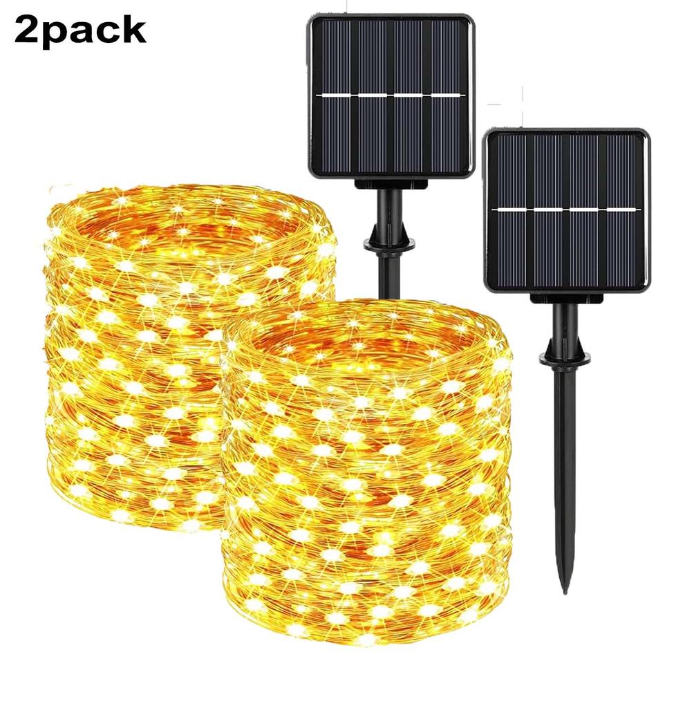 Pack of 4 Solar Fairy Lights Outdoor 400LED Fairy Lights Outdoor 8 Modes Copper Wire IP65 Warterproof for GardenPatio Yard Party