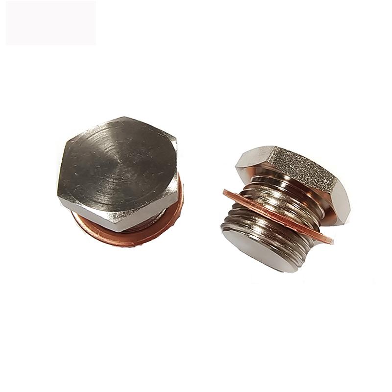 Universal Accessories M18 X 1.5 O2 Oxygen Sensor Hexagon Plug Iron Plating Nickel Bung With Gasket