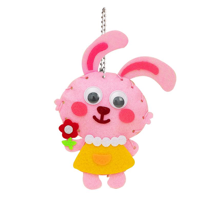 Kit de manualidades para llaveros de animales DIY para niños: Adornos Creativos de Costura No Tejidos