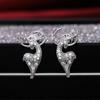 Creative Elk Shaped Stud Earrings Female Silver Color Animal Earring Dance Party Stylish Women Accessories Trendy Jewelry