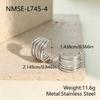 Stainless Steel Multi-layer Diamond-set C-shaped Earrings Women's, Gold and Silver Two-color Geometric Wide Ring Light Luxury Commuter Earrings