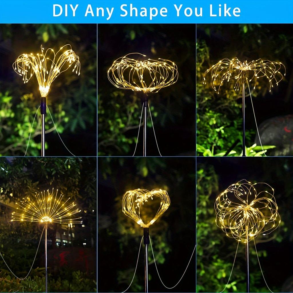 4 adet 320/240 LED Güneş Enerjili LED Ateböceği Lamba 8 Modlu Dış Mekan Güneş Enerjili Bahçe Su Geçirmez Peri Işığı Avlu Balkon Yol Christmas için