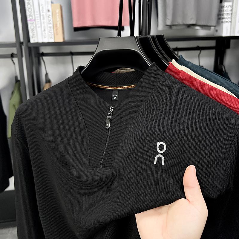 

Men s Quarter Zip Waffle Knit Pullover, Stand Collar Long Sleeve Casual Top, Breathable Lightweight Shirt for Daily Wear M