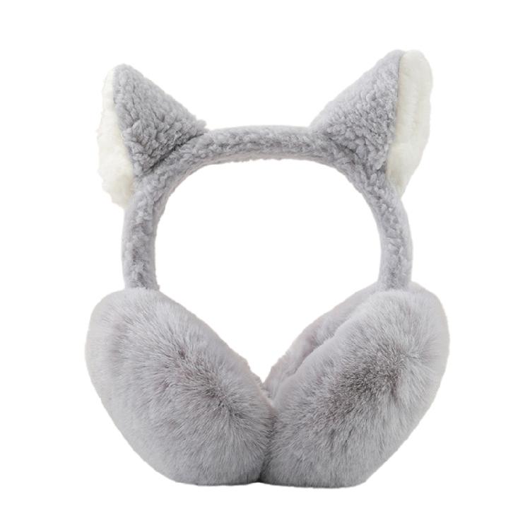 Adult Teens Foldable Animal Ear Shape Plush Ear Warmer Winter Windproof Earmuff