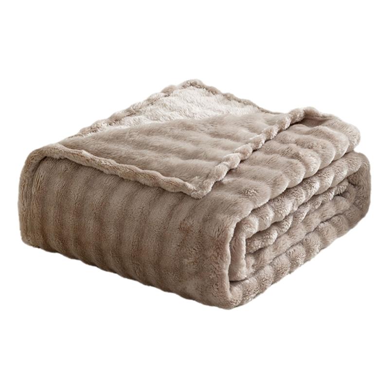 Luxury Fuzzy Plushes Blanket with Fluffys Rabbit Texture, Warm Throw Blanket for Home Decoration 100x150cm