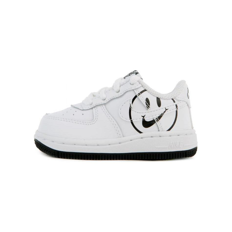 New Nike Air Force 1 LV8 'Have A Nike Day' Smiley Face Low-Top Skateboard Shoes White Black Infant And Toddler BQ8275-100