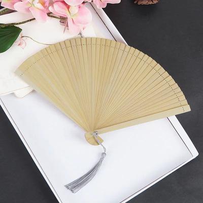 Chinese Bamboo Folding Fan Classical Elegant Handheld Fans Perform Props Solid Color Fan Home Decor Supplies Wedding Souvenir
