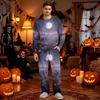 Men's Halloween Pajama Set Long Sleeve Long Pants with Crotch Buttons and Elastic Drawstring Waist