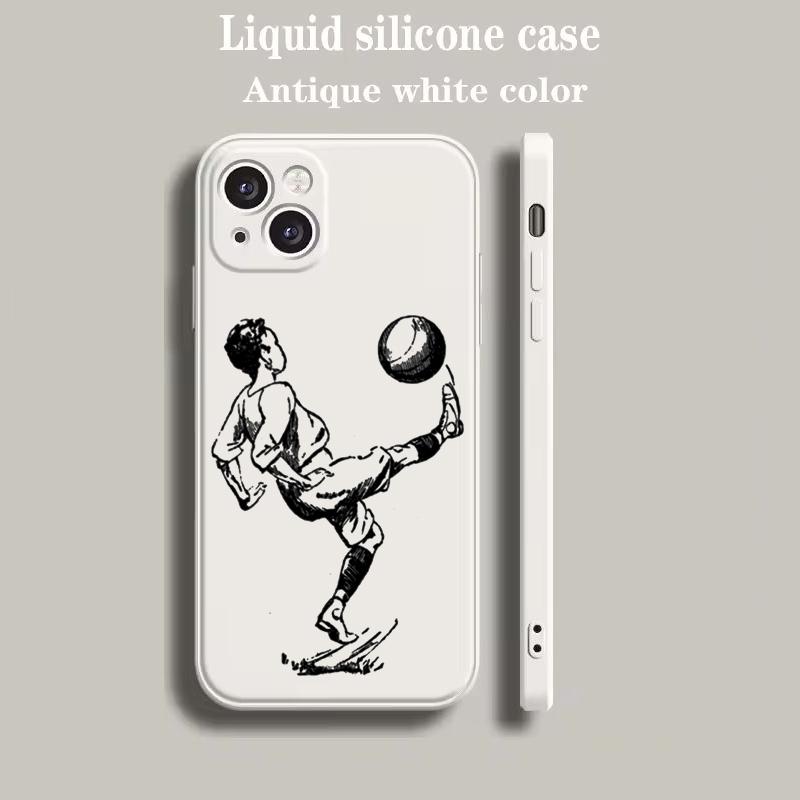 Football Sport Phone Case for iPhone 16 15 14 13 12 Pro Max 11 Pro Max 7 8 Plus XS XR Luxury Silicone Shell Capas Fundas