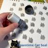 Cute Funny Kitten Seal Creative Expression Portable DIY Hand Account Decoration Seal Cartoon Downtime Kitten Stamp