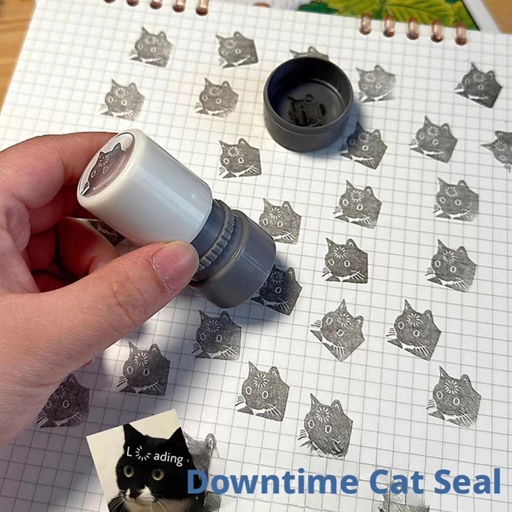 Cute Funny Kitten Seal Creative Expression Portable DIY Hand Account Decoration Seal Cartoon Downtime Kitten Stamp