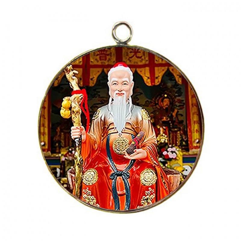 

30мм Односторонний Креативный Брелок Юэ Лао с Круглым Подвесом-Самоцветом Времени