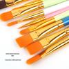 10-Piece Plastic Handle Oil Paint Brush Set for Students