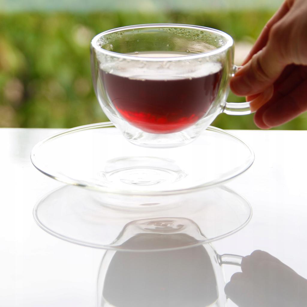 CUP AND SAUCER DOUBLE-WALLED THERMAL MUG 250ml FOR COFFEE AND TEA