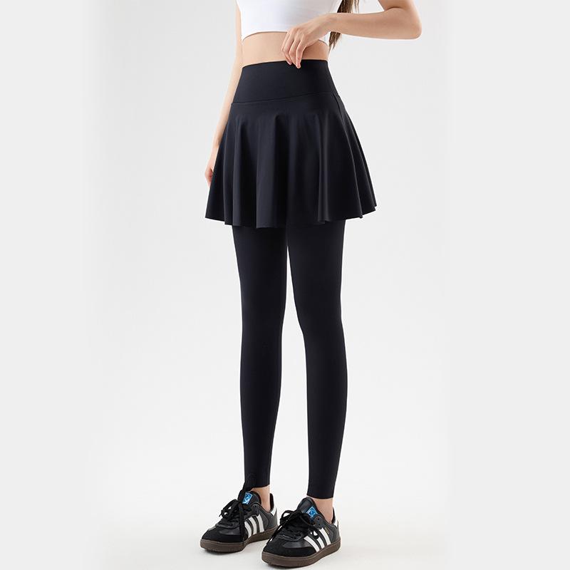 Two-Piece Look Leggings: Hip-Covering, Slimming Yoga Pants for Spring/Autumn 2026