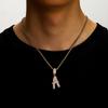 26 English Letters Pendant Necklace Copper Inlaid Zircon Versatile Jewelry Necklace