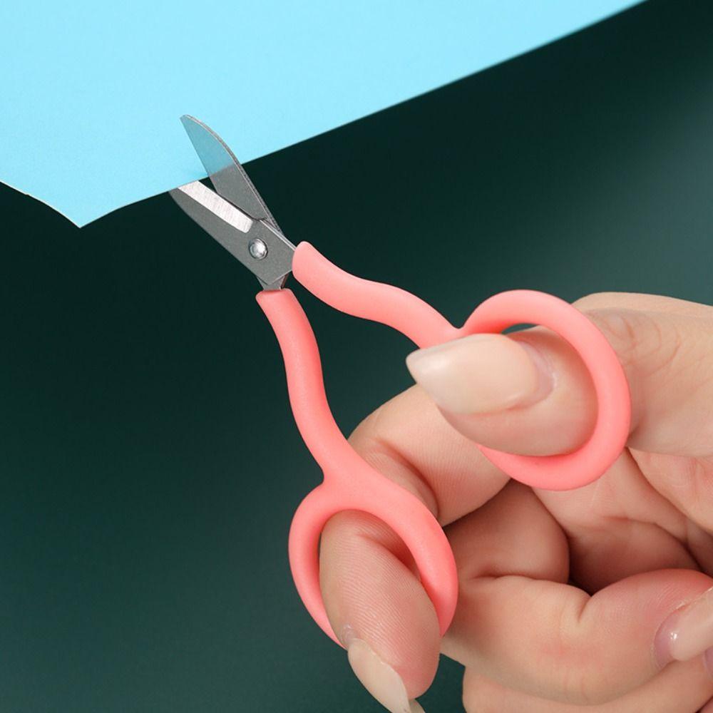 Stainless Steel Mini Pocket Scissors Paper Work Paper Cutter INS Safe Mini Scissor Office School