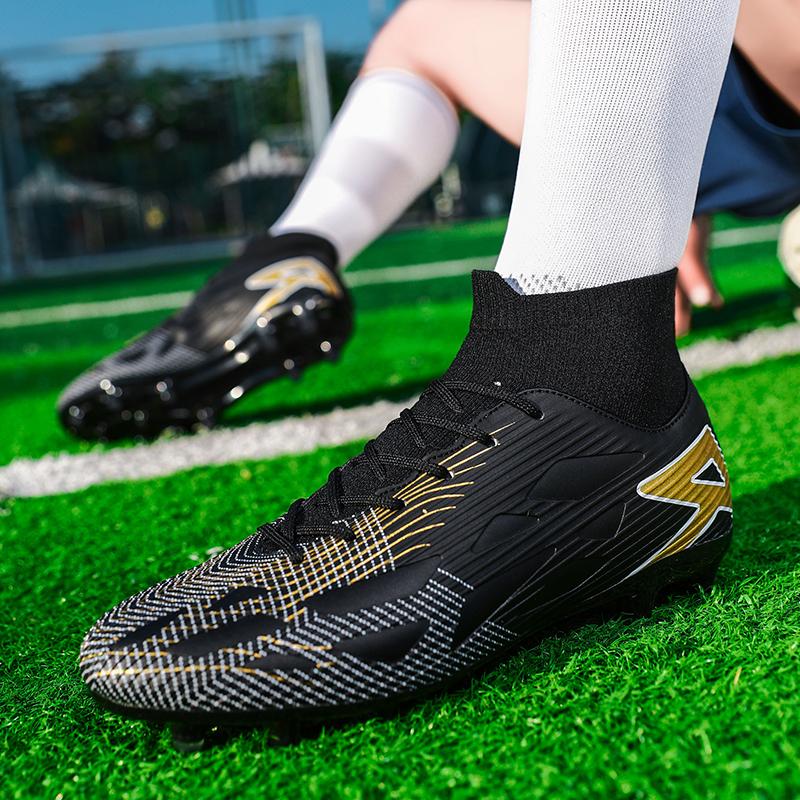 Rubber Sole Sports Footwear And Bag Accessories  Hombre High Top Football Boots Men's Summer Training Competition Shoes