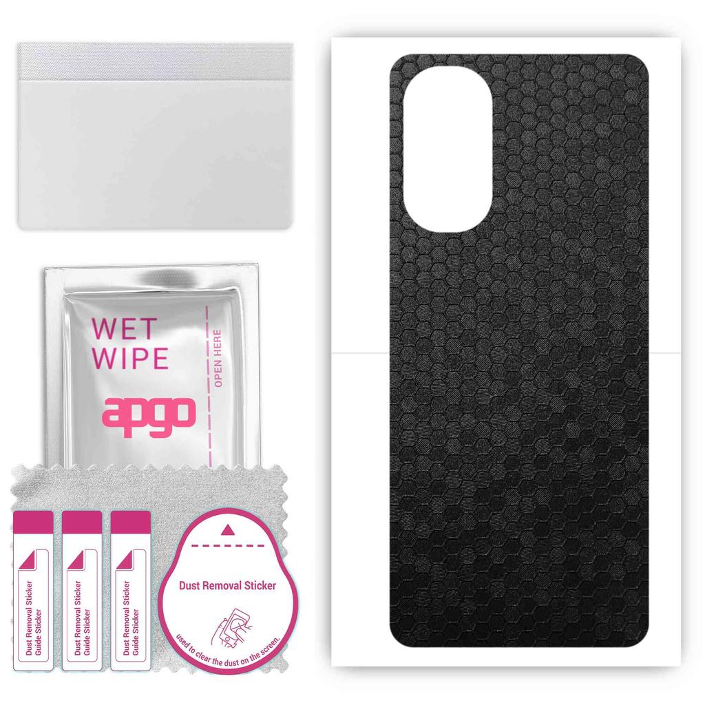 apgo Ochranná samolepka na záda kompatibilní se stylusem Motorola Moto G Stylus, fólií, fólií, vinylem - vzor černá voštinová