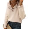 Women S Casual Long Sleeve Pullover Knit Sweater Button Edge Basic Top