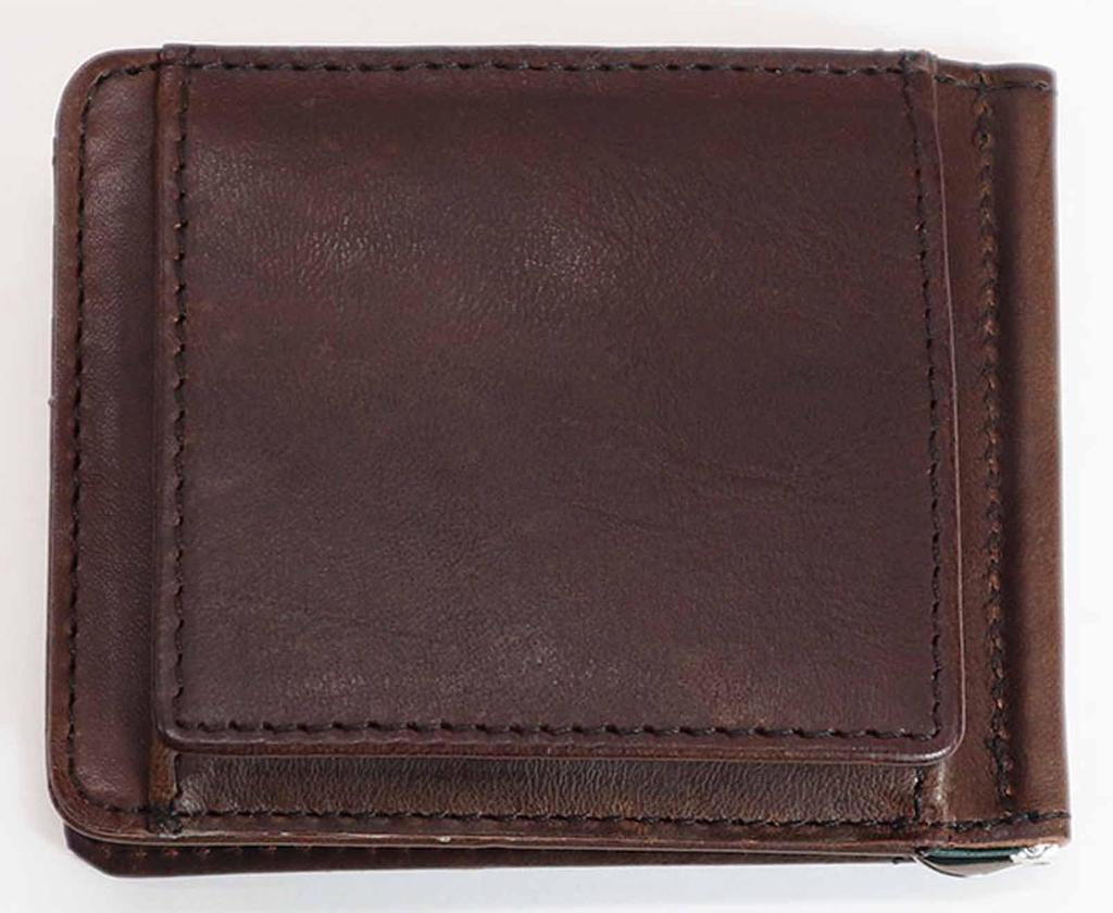 OE Money Clip Wallet Card Case Cowhide Italian Traditional Method Chocolate [Creed] 312C987-23