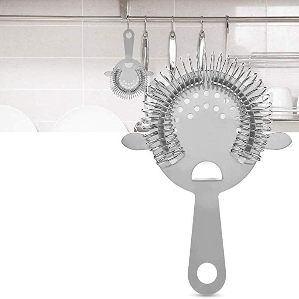 2 Pack of Cocktail Strainer Stainless Steel Bar Cocktail Strainer Filtering Tool for Bar Restaurant Home