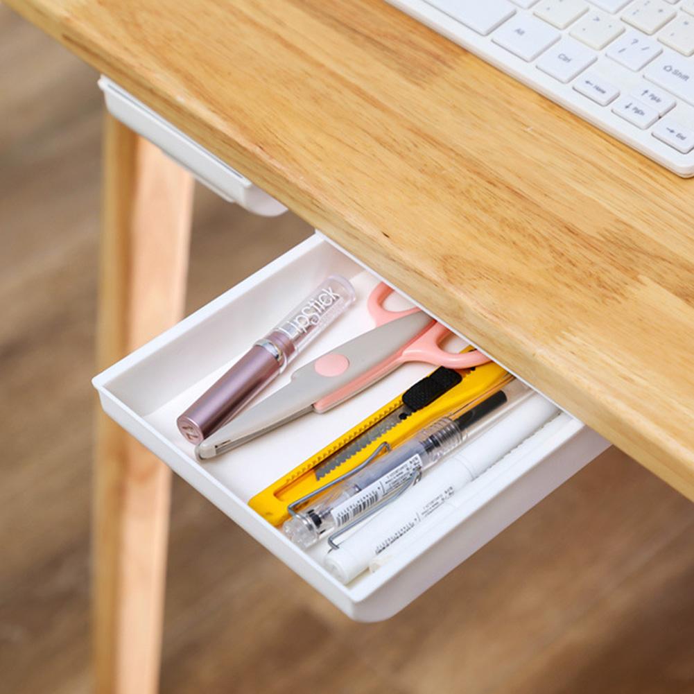 Organisateur de tiroir caché créatif collant petit tiroir sous bureau gain de place adhésif porte-papeterie organisateur usage bureau/maison