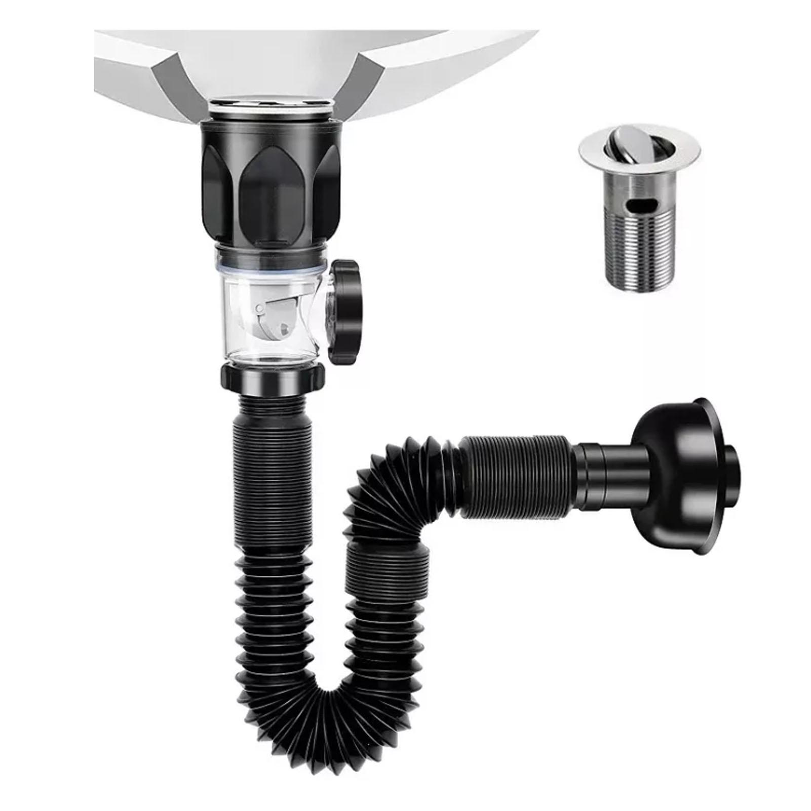 

Sink Drain Pipe Expandable Flexible Odorless Leakage Proof Universal Basin Drainage Pipe for Bathroom Kitchen