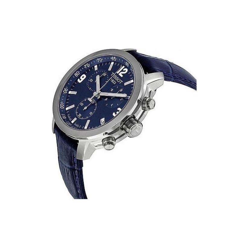 TISSOT PRC 200 Quartz Movement Men's Watches Watch 42mm Blue Dial Stainless Steel Case Leather Strap T055.417.16.047.00