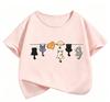 Climbing Cat Pattern Trendy Design Print T Shirts Short Sleeve Kids Children's T-shirt Boys Girls Summer Spring Casual Top Tee