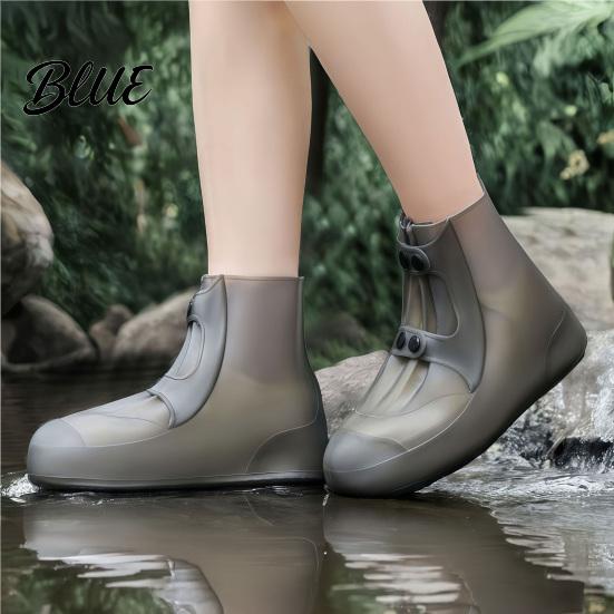 Foldable Shoe Protectors 1 Pair Silicone Waterproof Cover Non-slip Galoshes Overshoes for Gardening Men Women Reusable Rain Boot Outdoor