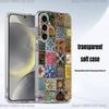 M-Moroccan Tile Phone Case For Samsung S24,30,21,22,23,20 FE,lite,PIus,Ultra,5G,Note,9,10 Transparent Cover