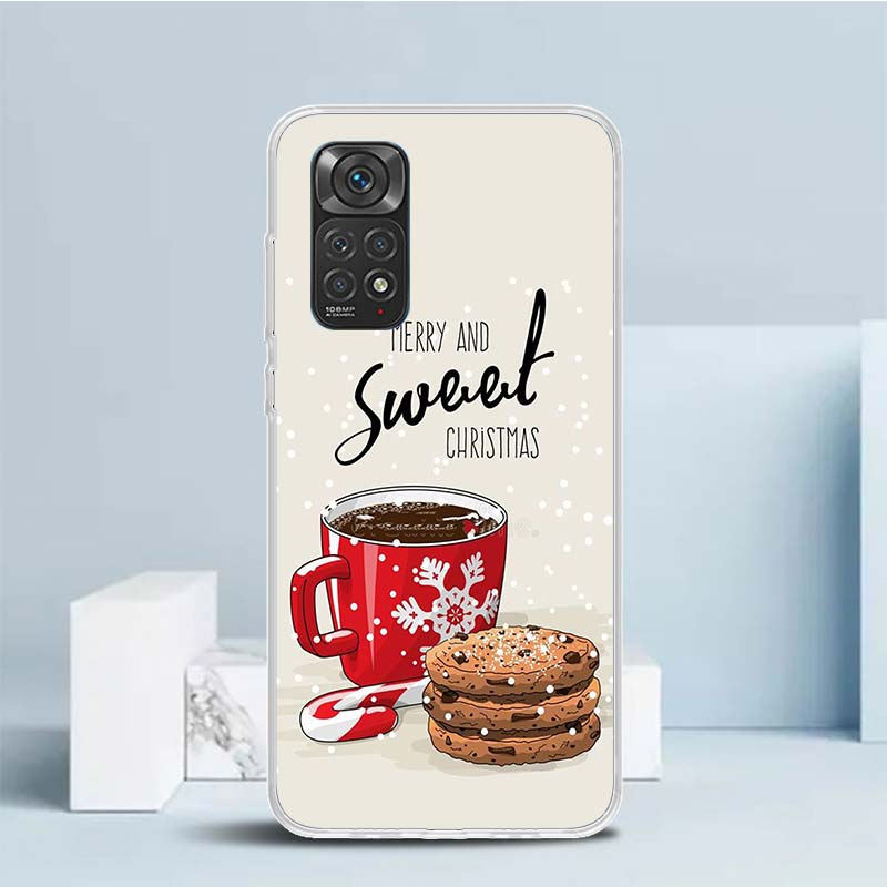 Vinterkaffe Jul Fodral för Xiaomi Redmi Note 15 14 13 12 Pro Plus Fodral 14S 11S 11T 11E 10S 10 4G Mönster Skal Redm