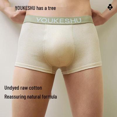 Youkeshu Men's Pure Cotton Antibacterial Boxer Briefs