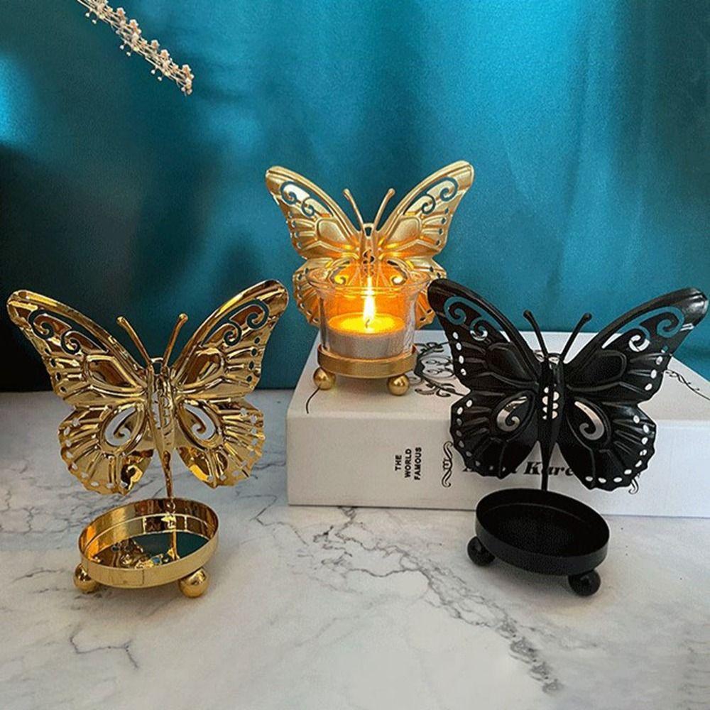 Elegant Butterfly Candlestick Ornaments Unique Iron Candle Stand Butterfly Candle Holders  Birthday