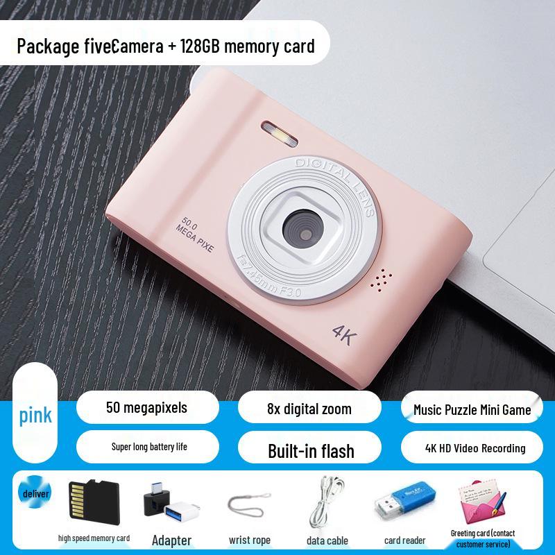 

4K Міні HD Цифрова камера: Портативна карткова камера початкового рівня з високою роздільною здатністю для студентів та подорожей