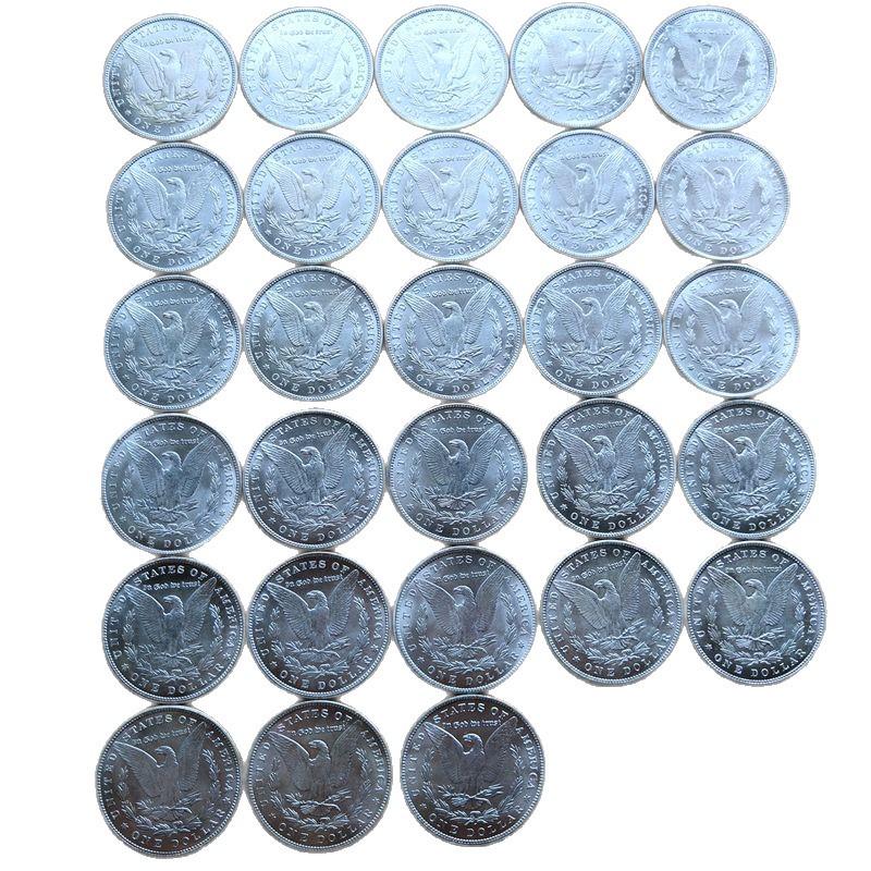 P Edition 28-Year US Morgan Antique Silver Dollar Commemorative Crafts Coin, Brass Silver-Plated Material