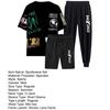 3Pcs/Set Men Sportswear Set Round Neck Short Sleeve T-shirt Elastic Drawstring Waist Shorts Sweatpants Set Printing Tracksuit
