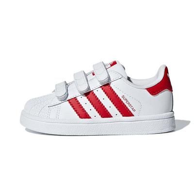 Originale SUPERSTAR CF Synthetikleder Bequem Rutschfest Niedrig geschnitten Kleinkinderschuhe Weiß Rot Baby CG6639