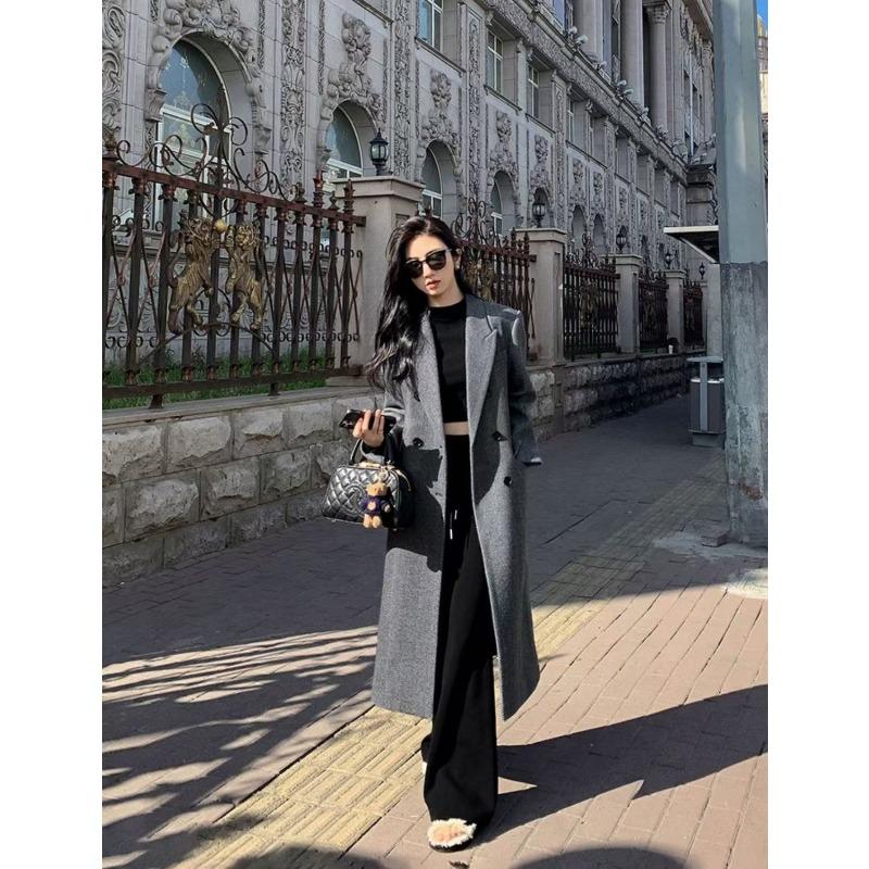 Winter Loose Thickened Herringbone Wool Coat Women Elegant Loose Cotton Padded Slim Tweed Jacket