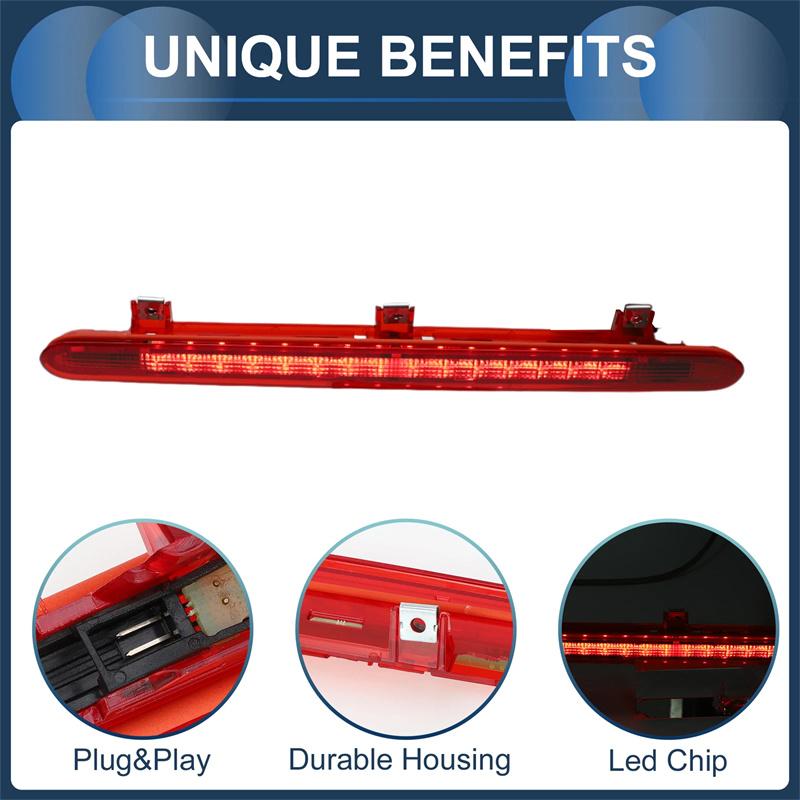 Additional Brake Lamp High Mount Stop Lamp Third Brake Light For Vw Touran 2003-2010 High Mounted Stop Light 1T0945097A Red