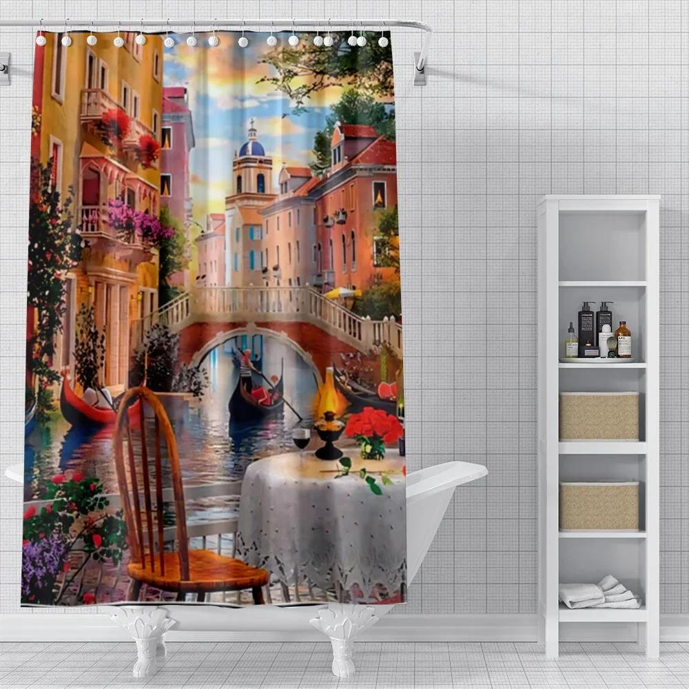Home Shower Curtains for Bathroom Landscape Animals Waterproof Fabric Bathroom Curtains Modern Shower Curtain 180x200 240x200