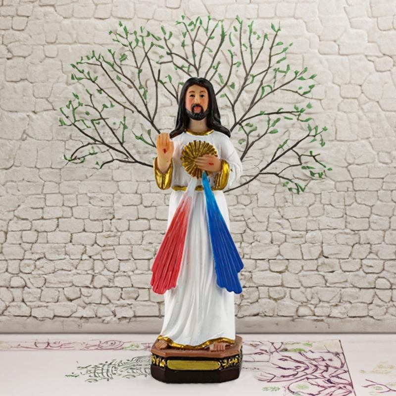Sacred Mother Marys With Child Statue Resin Catholic Figurine Light Design For Christian Faithful Collectors Family