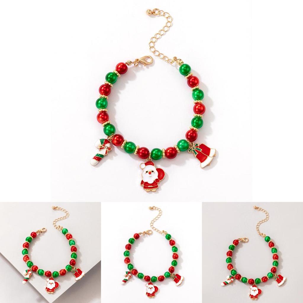 Santa Claus Bracelet With Geometric Alloy Design For Festive Season