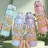 1PC Thick Thighs Easter Vibes Text 750ml Color Plastic Sports Water Bottle Leakproof Flip Straw Lid Suitable for Sports Office Home Use